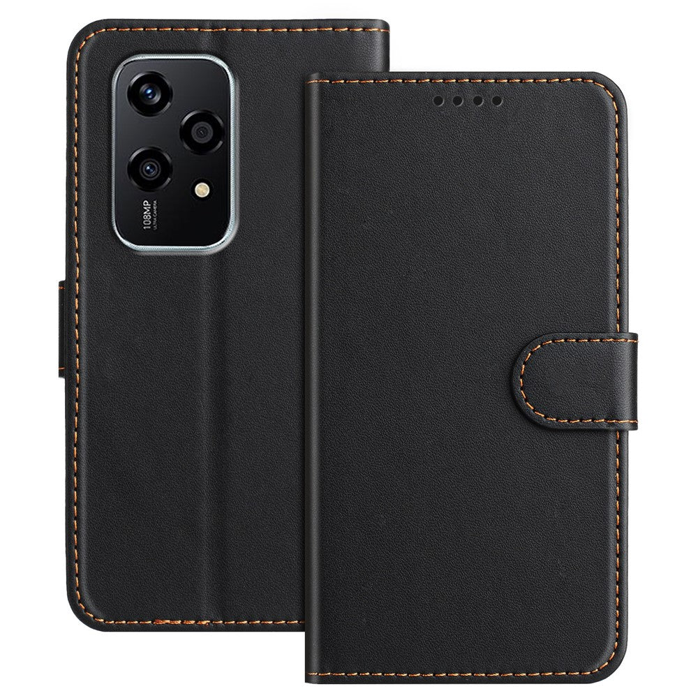 For Honor 200 Lite Leather Case Wallet Stand Solid Color Anti Drop Phone Cover