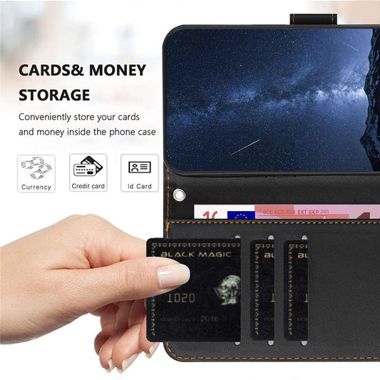 Honor 200 Lite Handyhülle – Ledertasche, Brieftaschenständer, einfarbig, Fallschutz