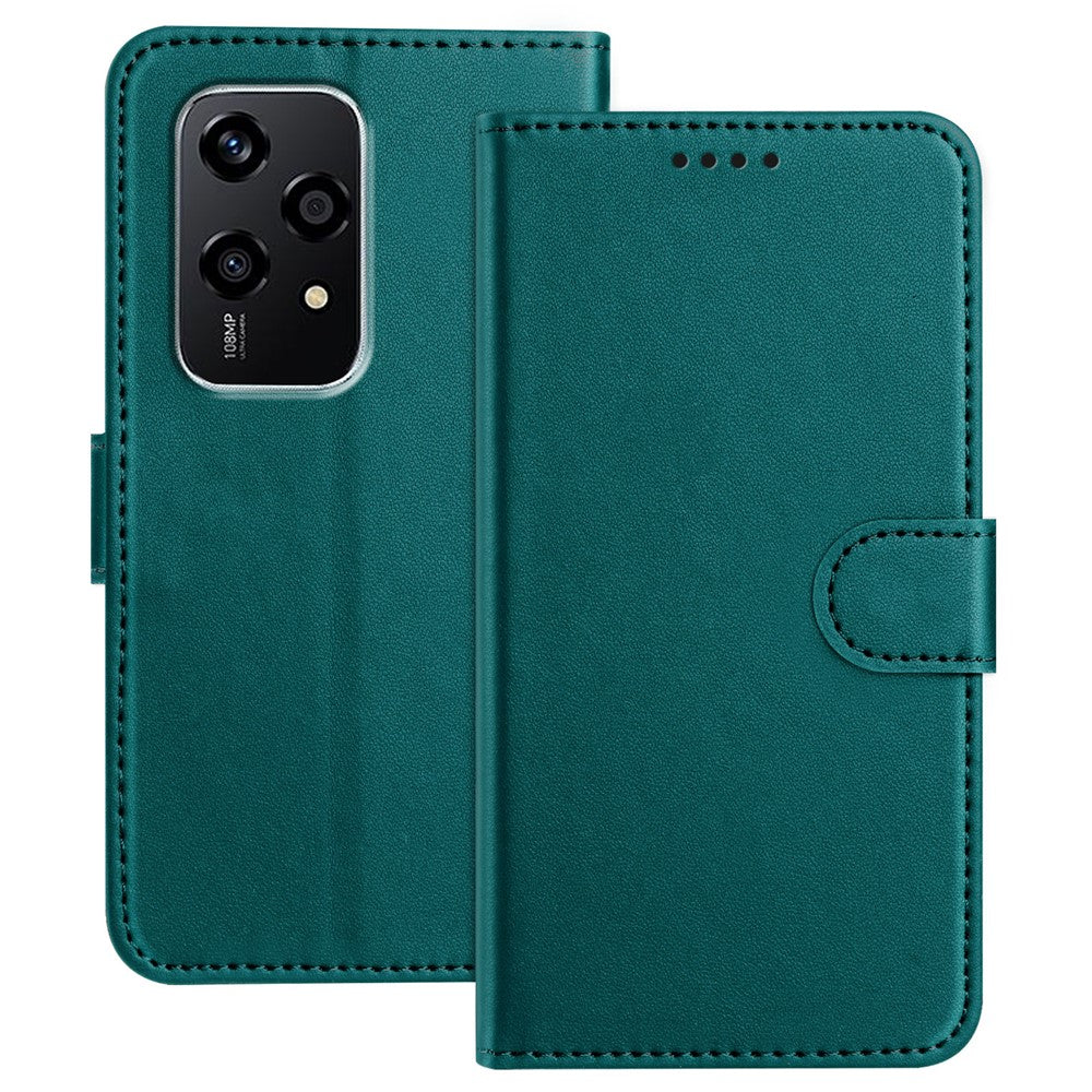 For Honor 200 Lite Leather Case Wallet Stand Solid Color Anti Drop Phone Cover
