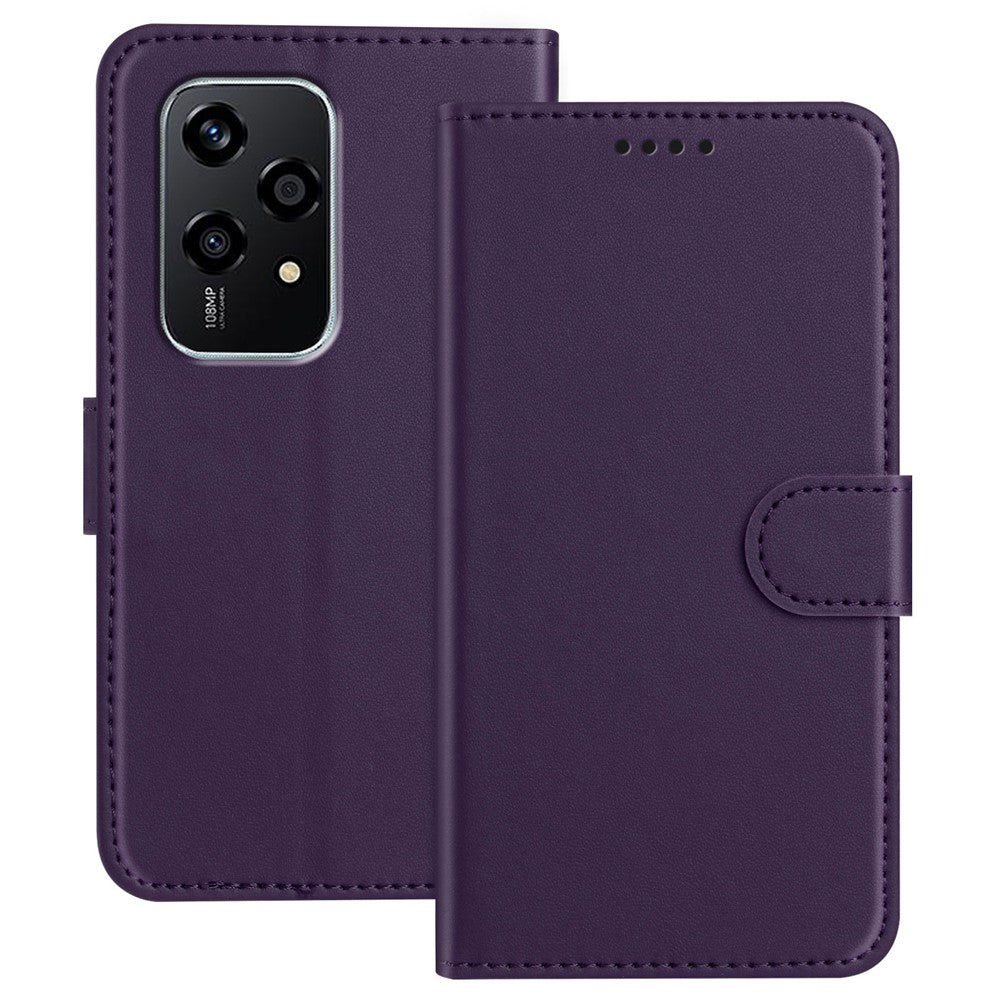 For Honor 200 Lite Leather Case Wallet Stand Solid Color Anti Drop Phone Cover