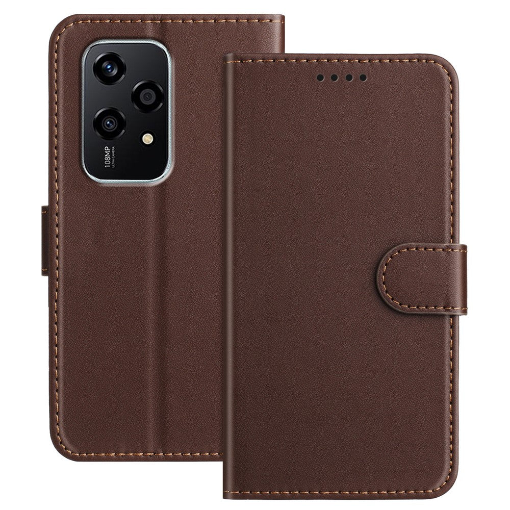 For Honor 200 Lite Leather Case Wallet Stand Solid Color Anti Drop Phone Cover
