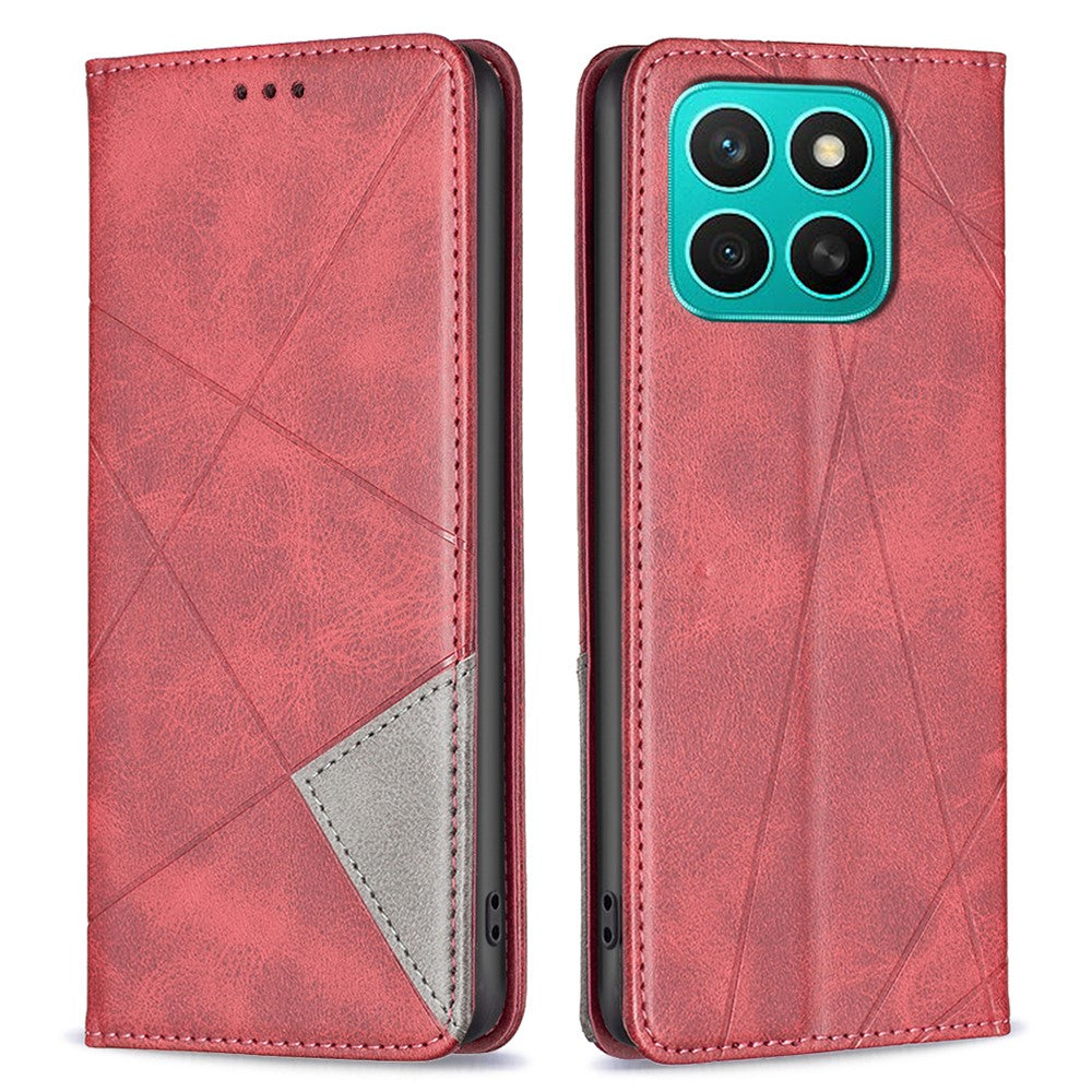 Honor X8c 4G Wallet-Handyhülle – Kratzfest, aus Leder, mit Ständer & bedruckten Kartenfächern