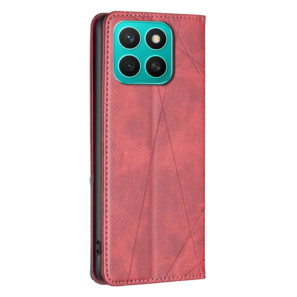 Honor X8c 4G Wallet-Handyhülle – Kratzfest, aus Leder, mit Ständer & bedruckten Kartenfächern