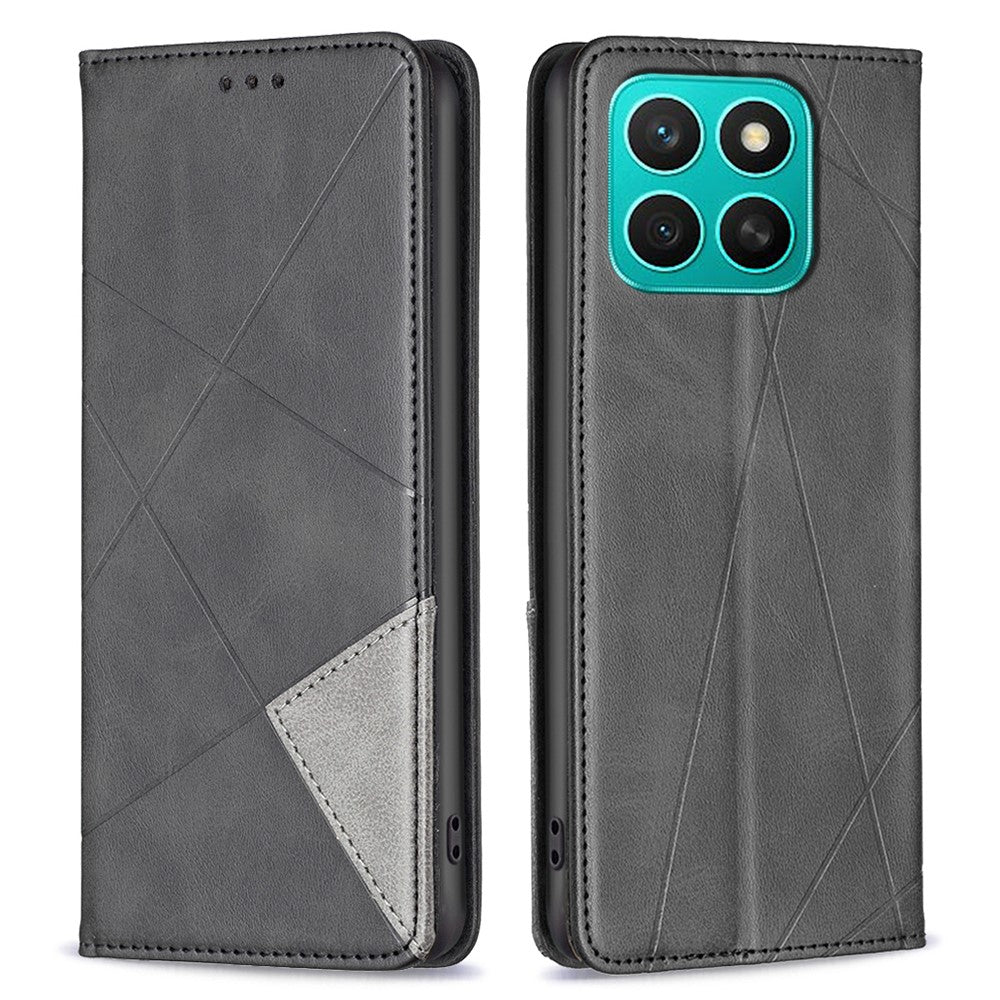 Honor X8c 4G Wallet-Handyhülle – Kratzfest, aus Leder, mit Ständer & bedruckten Kartenfächern