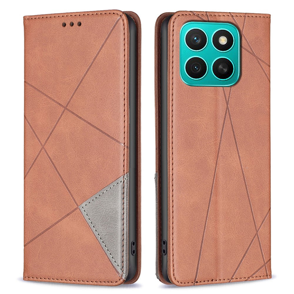 Honor X8c 4G Wallet-Handyhülle – Kratzfest, aus Leder, mit Ständer & bedruckten Kartenfächern