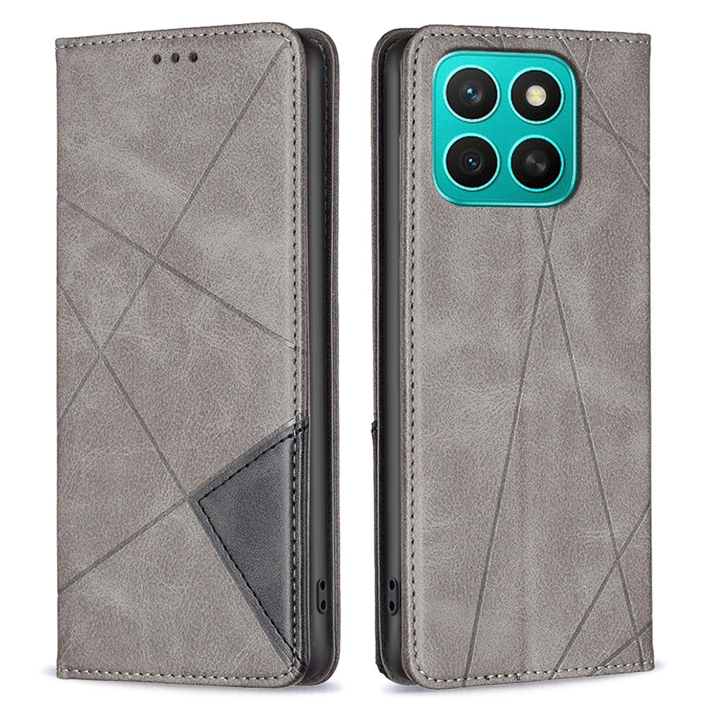 Honor X8c 4G Wallet-Handyhülle – Kratzfest, aus Leder, mit Ständer & bedruckten Kartenfächern