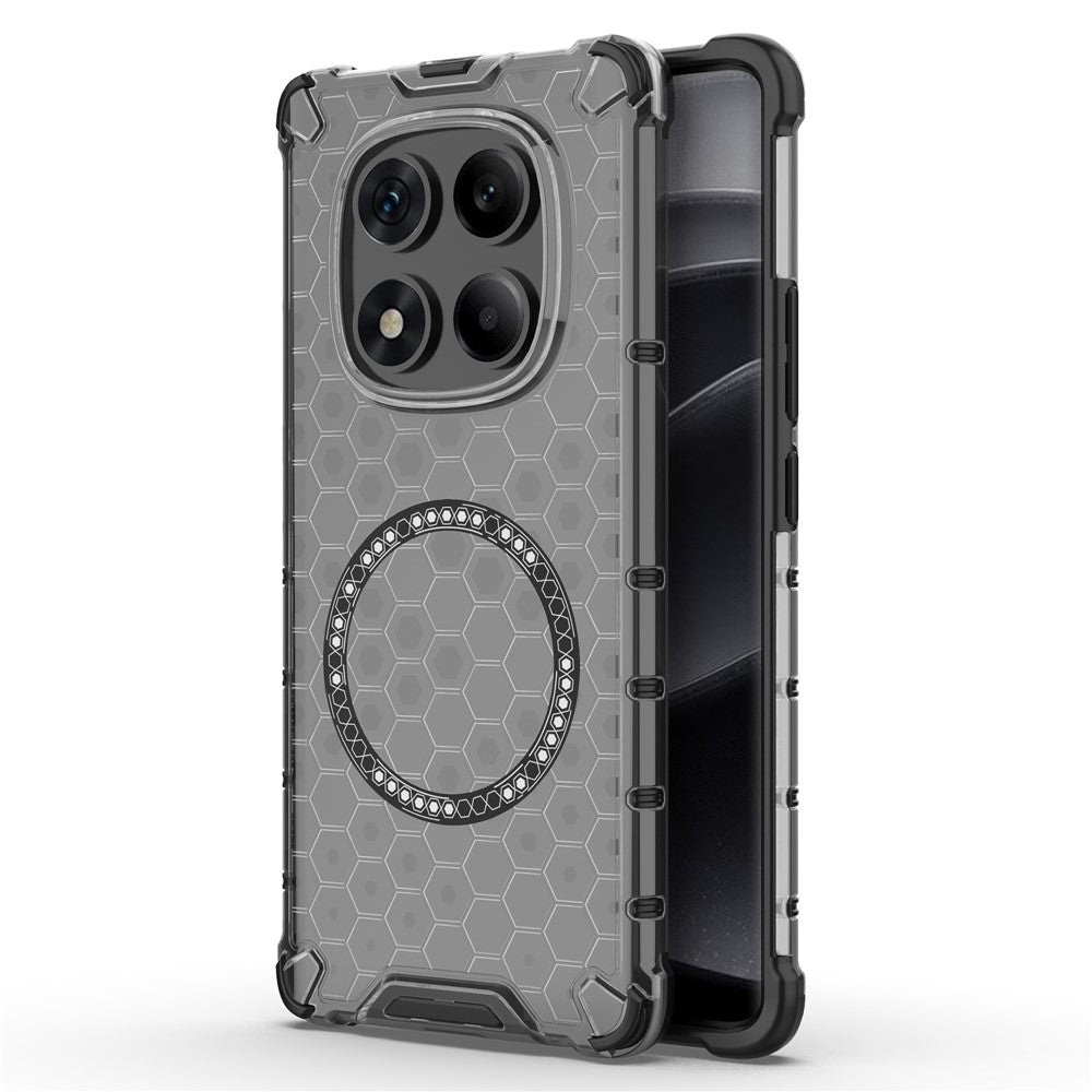 For Xiaomi Redmi Note 14 Pro 4G Magnetic Case Honeycomb Design TPU + PC Phone Cover
