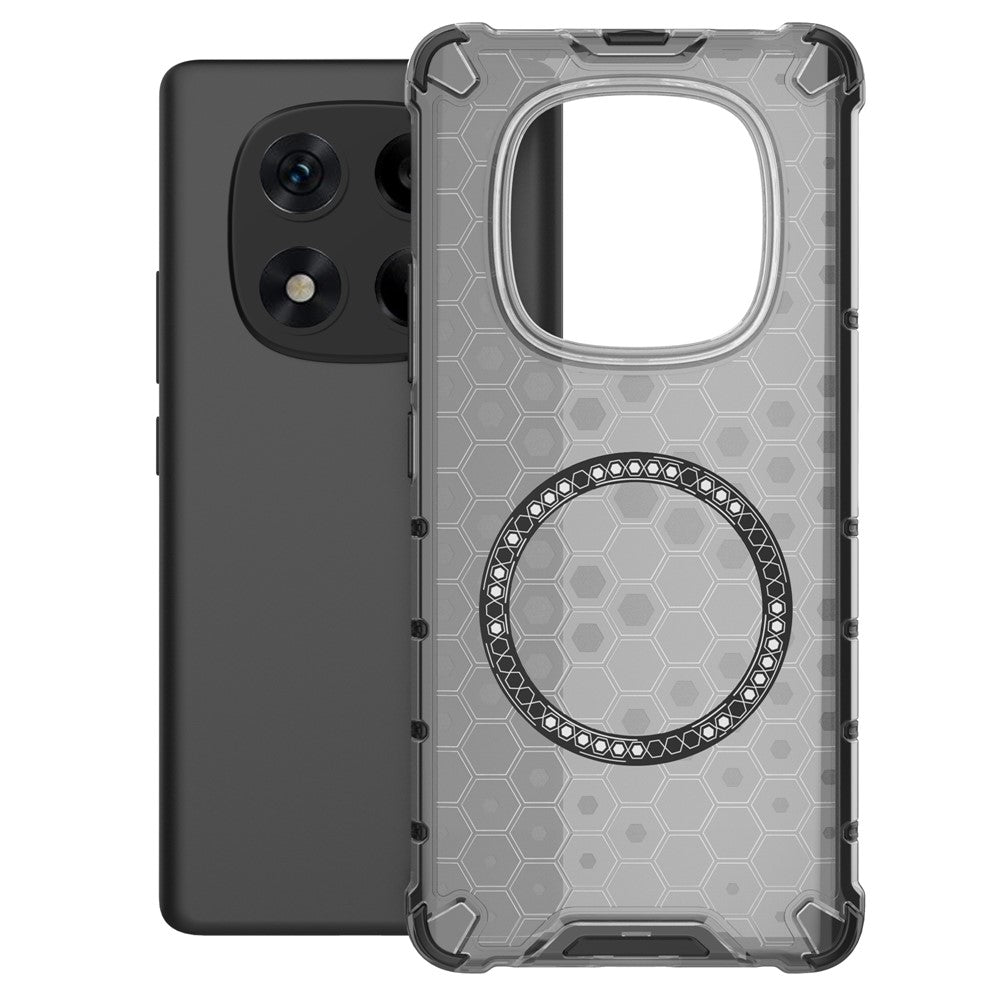 For Xiaomi Redmi Note 14 Pro 4G Magnetic Case Honeycomb Design TPU + PC Phone Cover