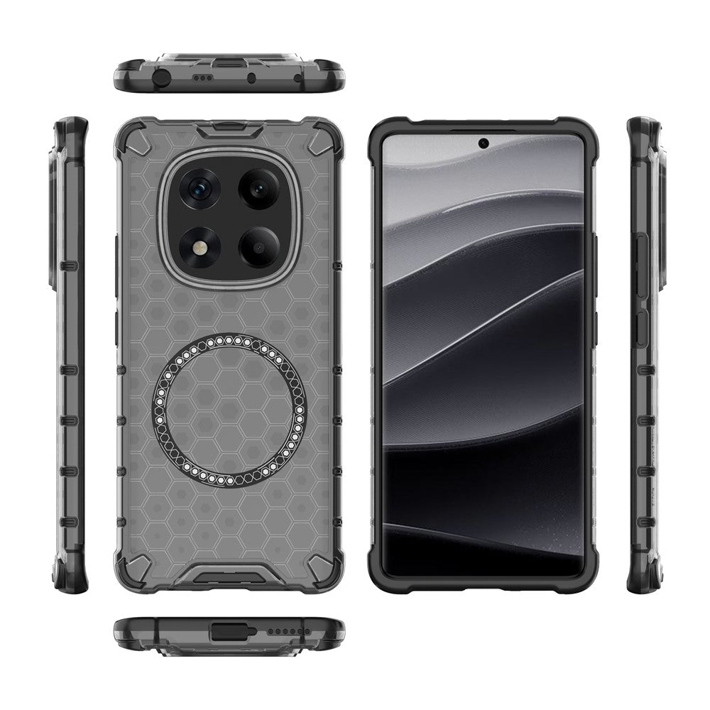 For Xiaomi Redmi Note 14 Pro 4G Magnetic Case Honeycomb Design TPU + PC Phone Cover