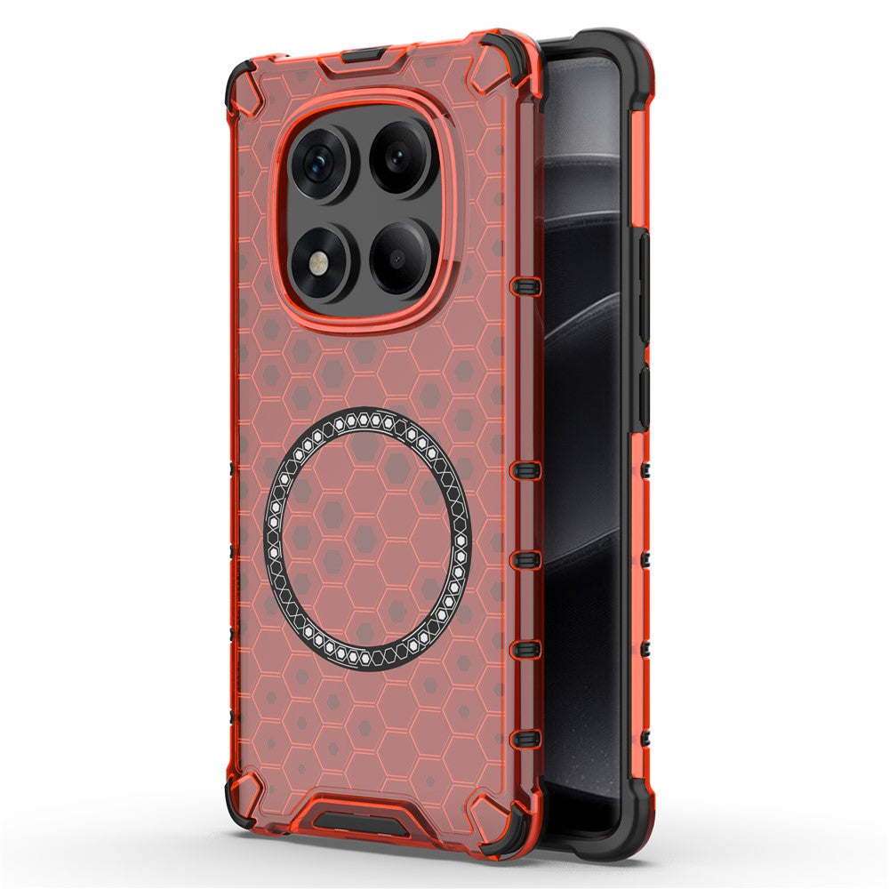 For Xiaomi Redmi Note 14 Pro 4G Magnetic Case Honeycomb Design TPU + PC Phone Cover