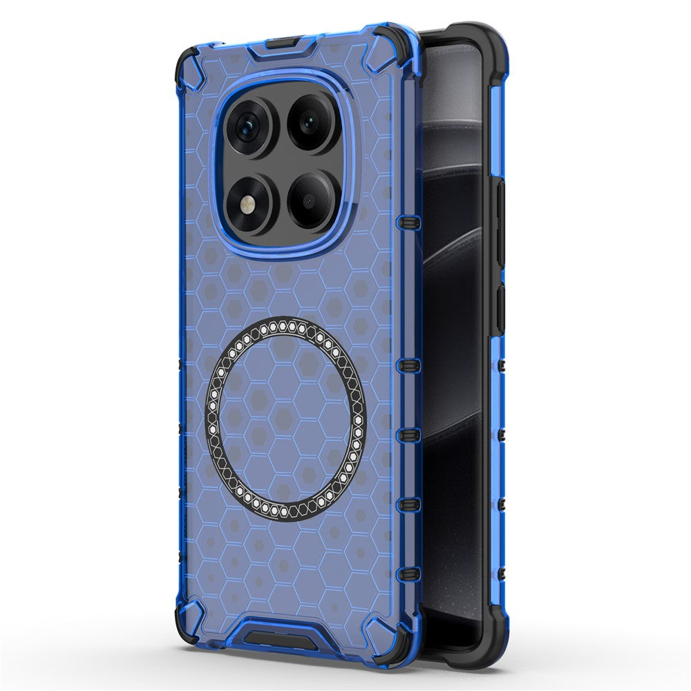 For Xiaomi Redmi Note 14 Pro 4G Magnetic Case Honeycomb Design TPU + PC Phone Cover