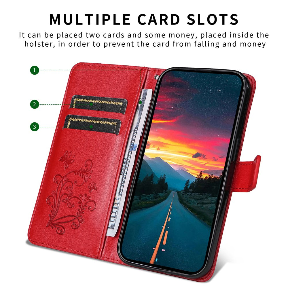 Galaxy S25 Edge Wallet-Hülle – Schmetterling Aufgedruckt & Mit Ständer und Riemen