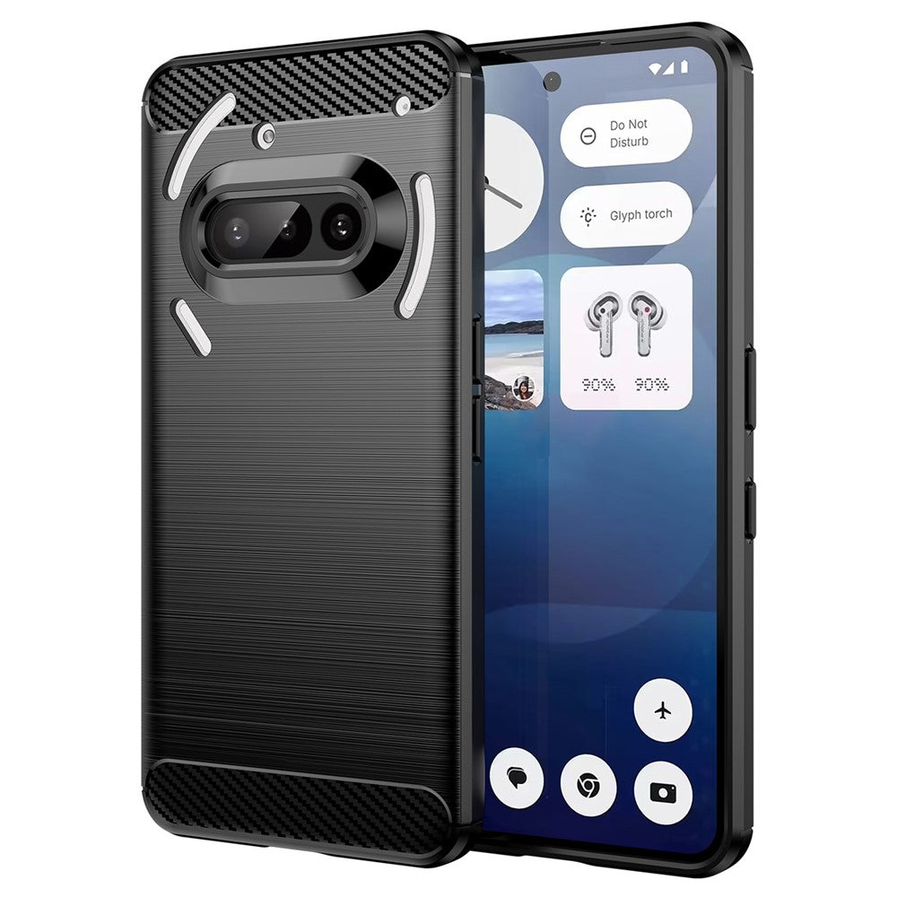 For Nothing Phone (3a) Case Protective Phone Cover Carbon Fiber Texture Brushed