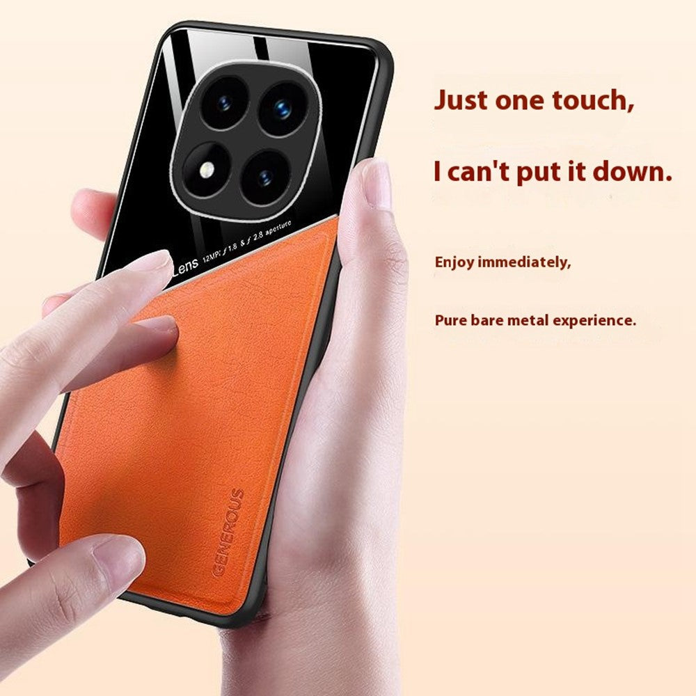For Xiaomi Redmi Note 14 Pro 4G Case Leather Coated PC + TPU Phone Back Cover