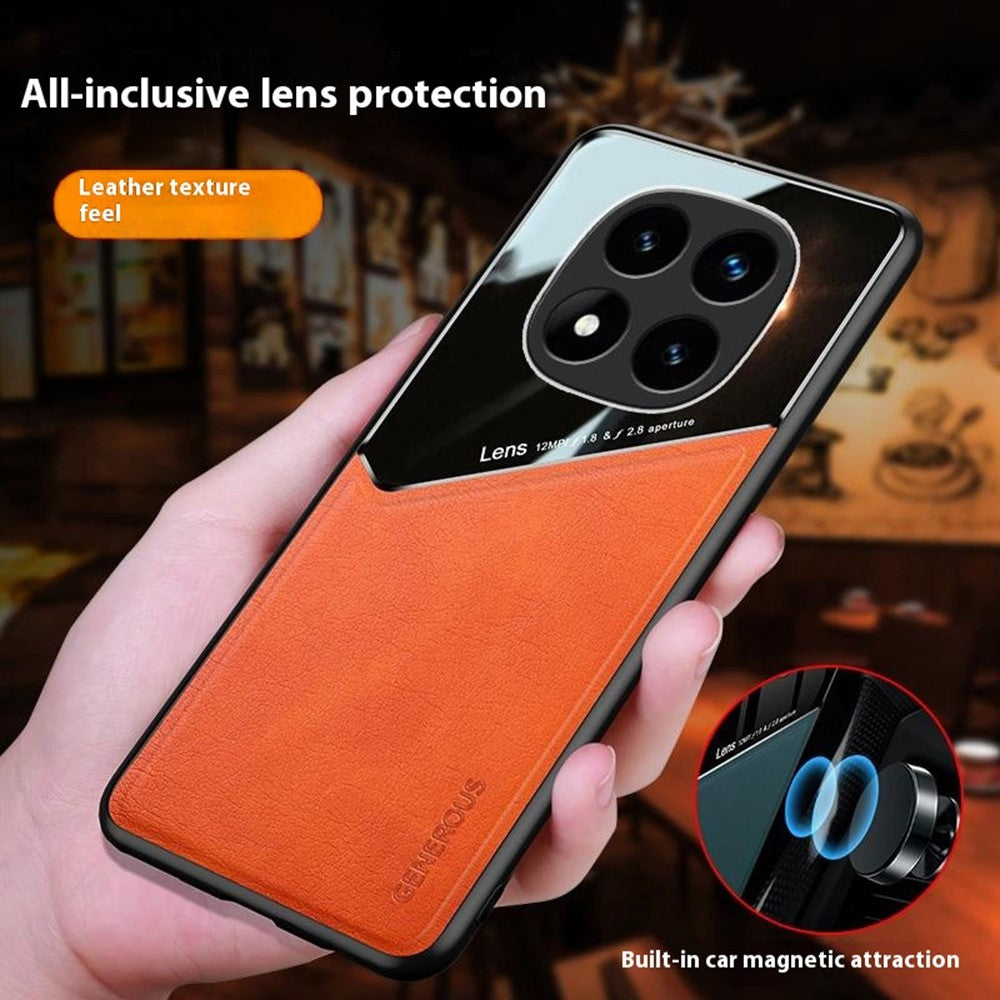 For Xiaomi Redmi Note 14 Pro 4G Case Leather Coated PC + TPU Phone Back Cover