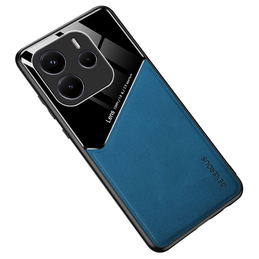 For Xiaomi Redmi Note 14 5G Case Leather Coated PC + TPU Phone Back Cover