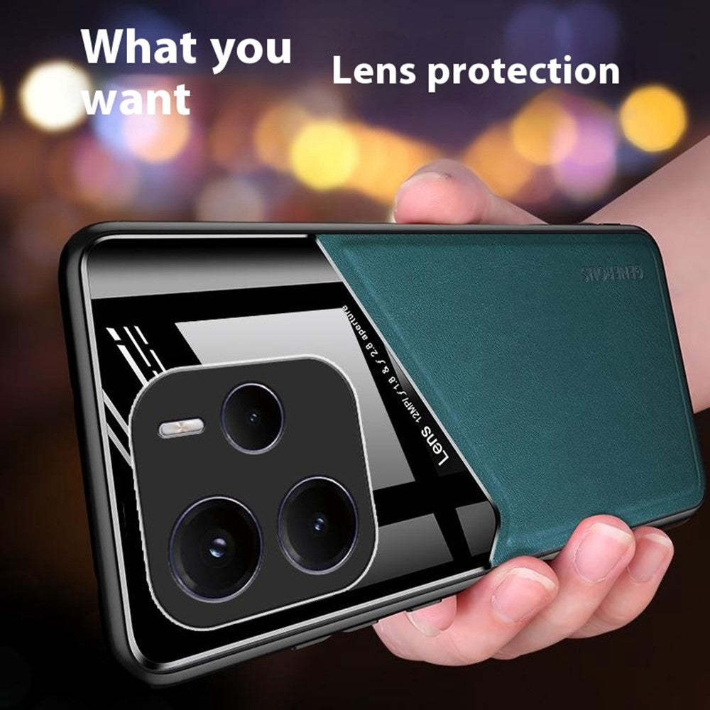 For Xiaomi Redmi Note 14 5G Case Leather Coated PC + TPU Phone Back Cover