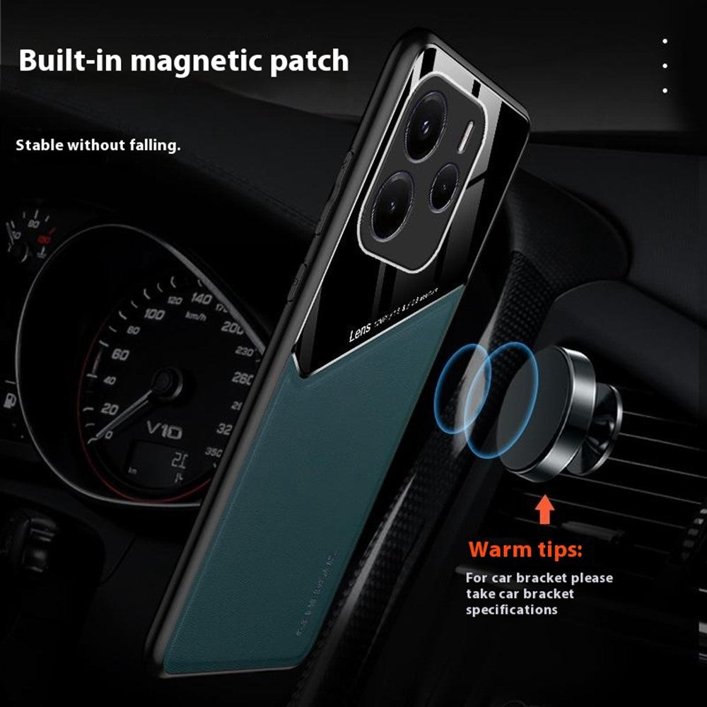 For Xiaomi Redmi Note 14 5G Case Leather Coated PC + TPU Phone Back Cover