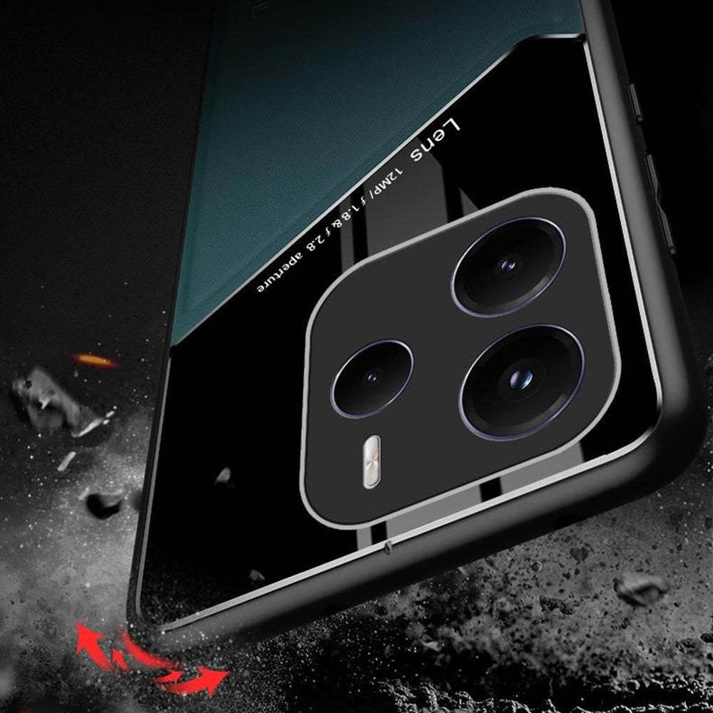 For Xiaomi Redmi Note 14 5G Case Leather Coated PC + TPU Phone Back Cover