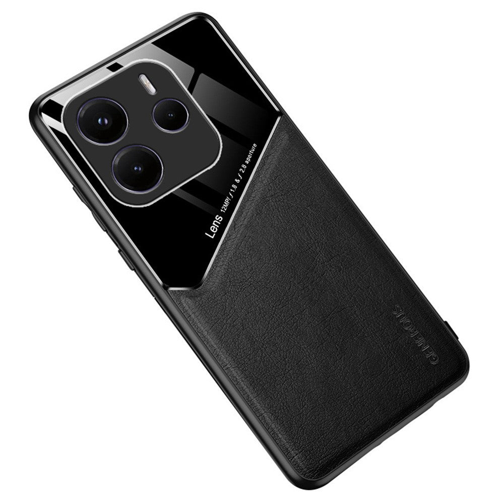 For Xiaomi Redmi Note 14 5G Case Leather Coated PC + TPU Phone Back Cover