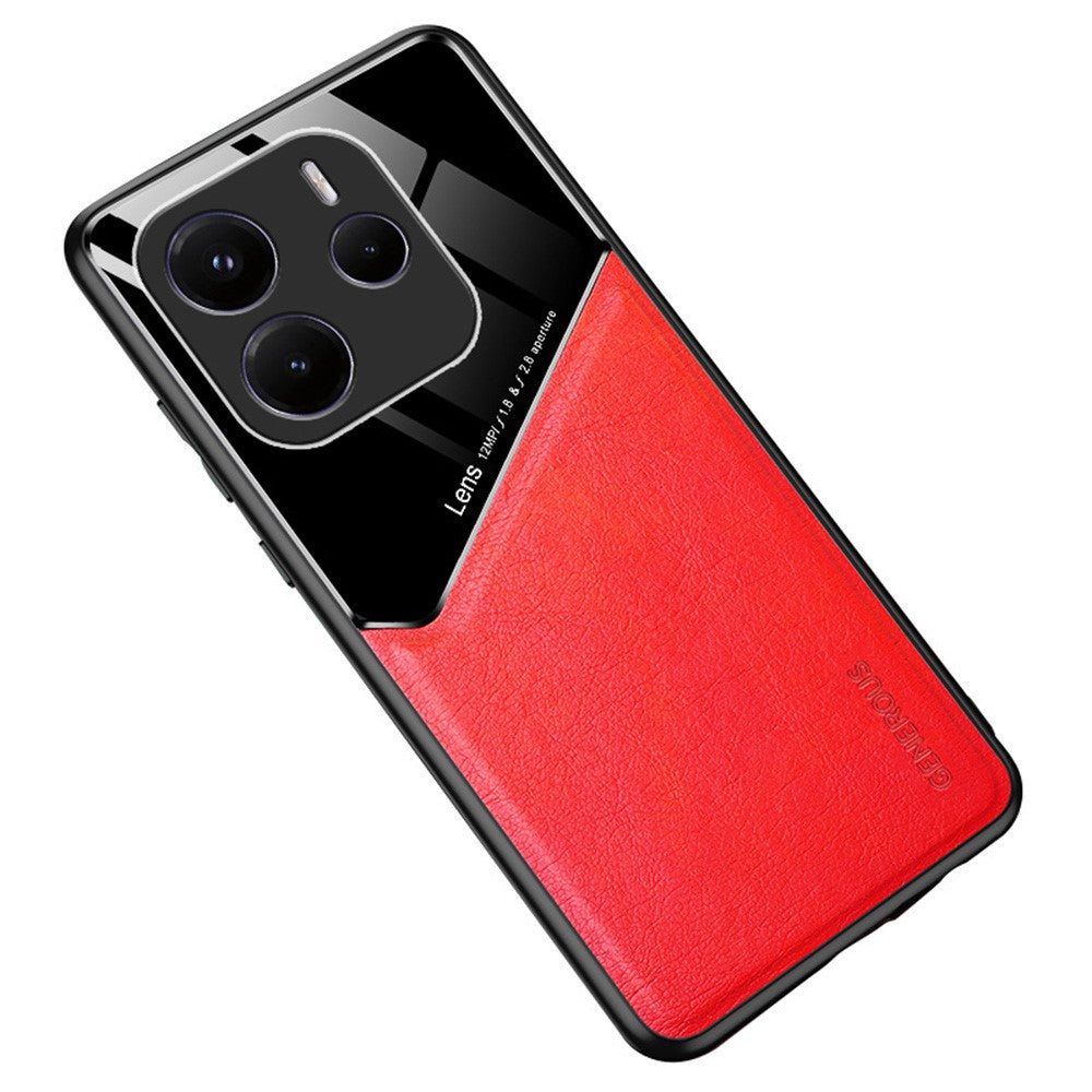 For Xiaomi Redmi Note 14 5G Case Leather Coated PC + TPU Phone Back Cover
