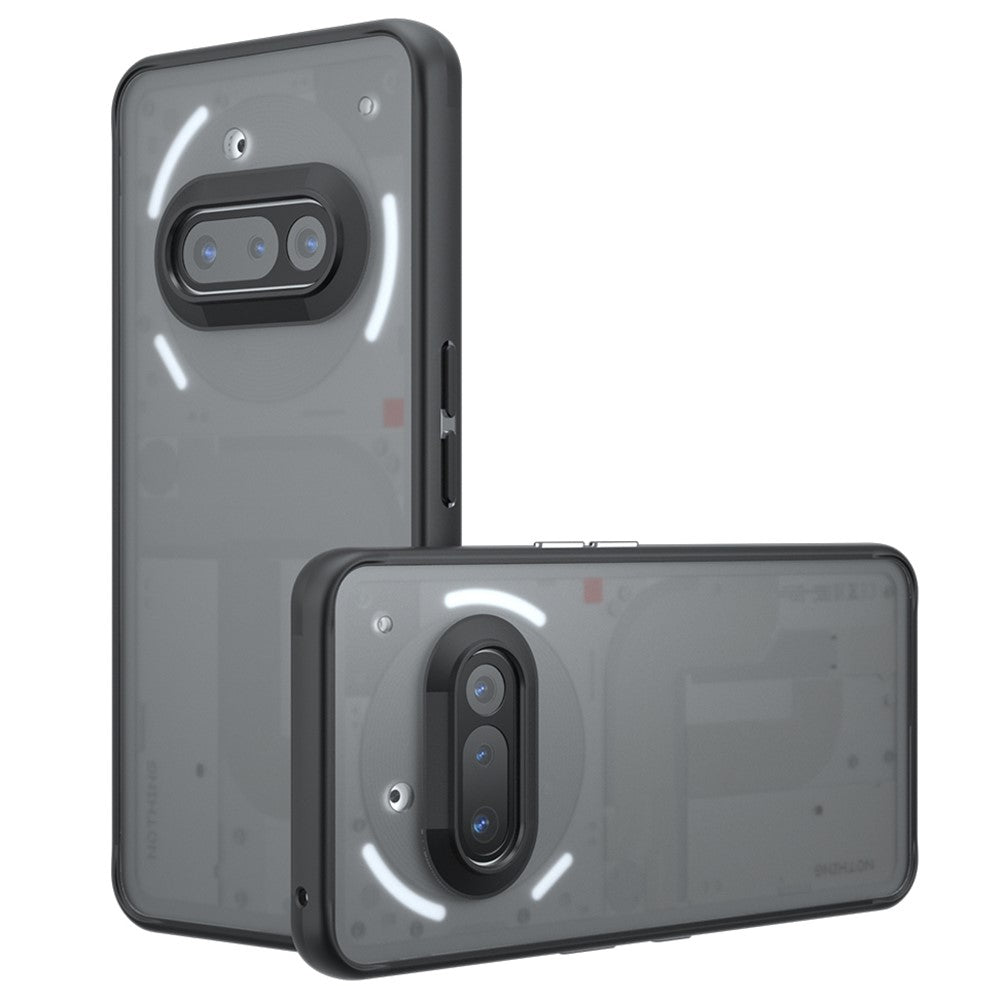 Nothing Phone (3a) Handyhülle – Aus TPU + PC, matte Handy-Rückseite, Transparent Schwarz
