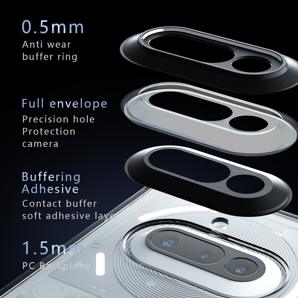 Nothing Phone (3a) Handyhülle – Aus TPU + PC, matte Handy-Rückseite, Transparent Schwarz