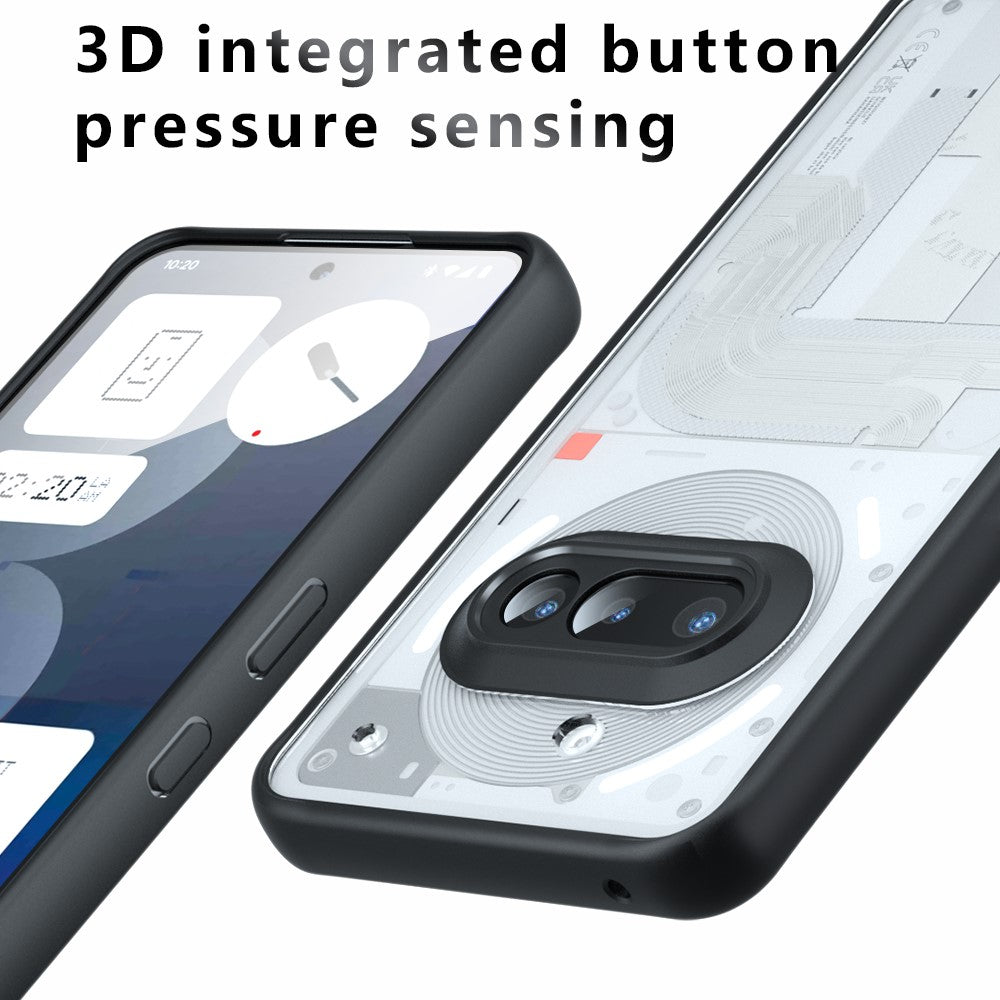 Nothing Phone (3a) Handyhülle – Aus TPU + PC, matte Handy-Rückseite, Transparent Schwarz