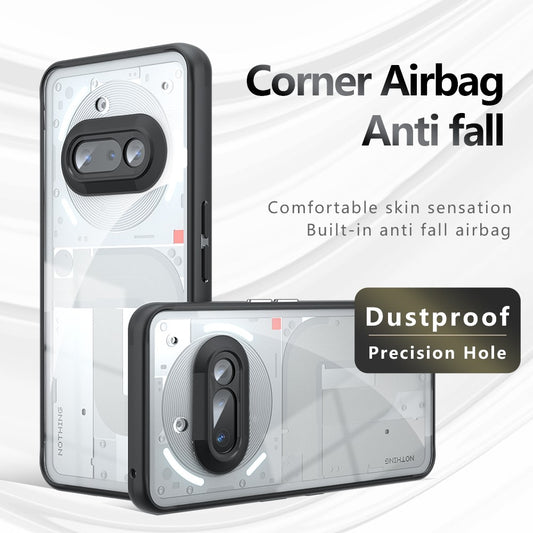 Nothing Phone (3a) Handyhülle – Aus TPU + PC, matte Handy-Rückseite, Transparent Schwarz