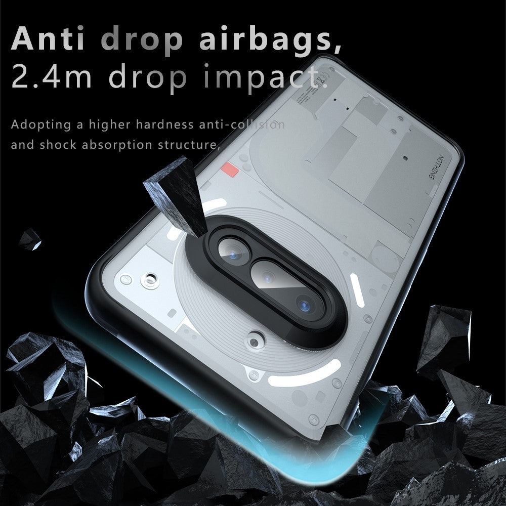 Nothing Phone (3a) Handyhülle – Aus TPU + PC, matte Handy-Rückseite, Transparent Schwarz