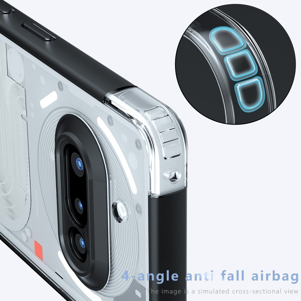 Nothing Phone (3a) Handyhülle – Aus TPU + PC, matte Handy-Rückseite, Transparent Schwarz