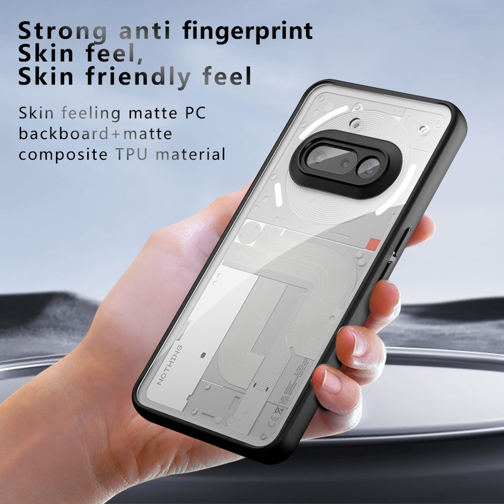 Nothing Phone (3a) Handyhülle – Aus TPU + PC, matte Handy-Rückseite, Transparent Schwarz