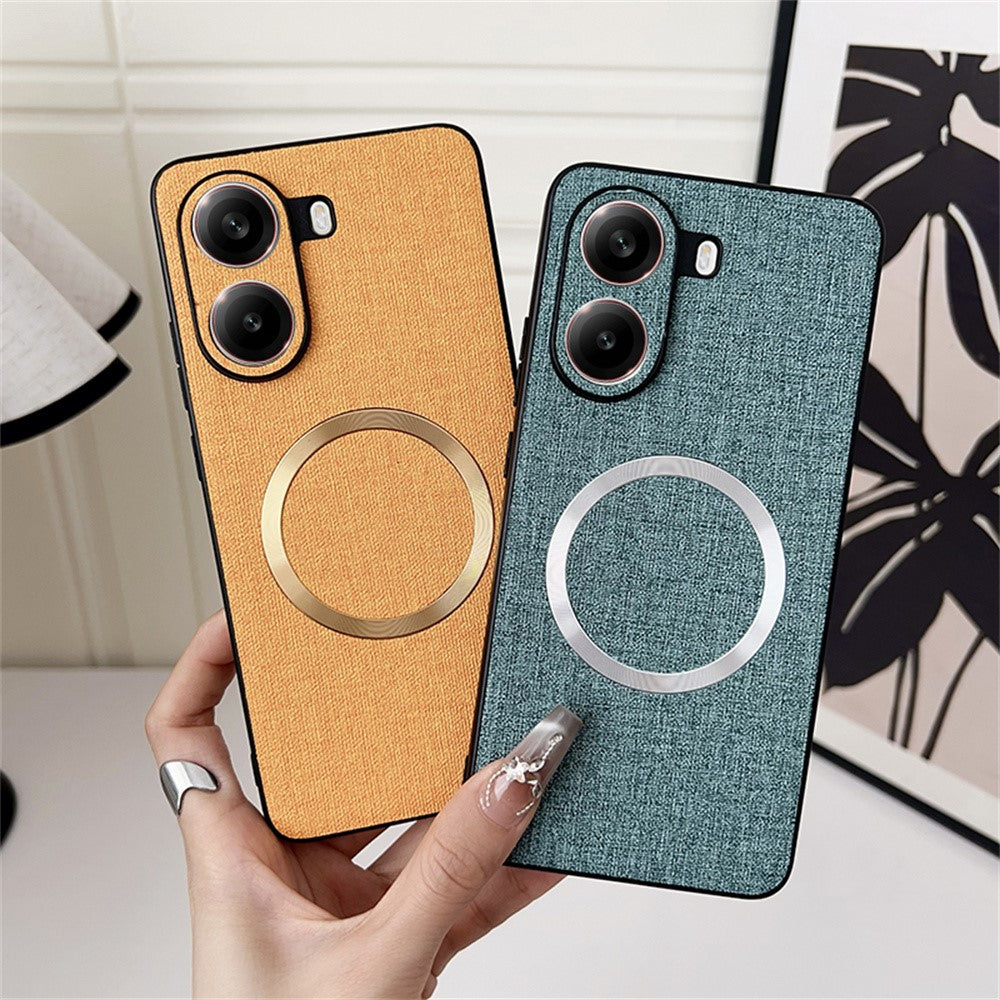 For Xiaomi Poco X7 Pro 5G Magnetic Case Drop-Proof TPU + Cloth Back Phone Cover