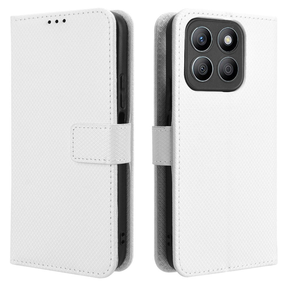 For Honor X8c 4G Case PU Leather Diamond Texture Wallet Phone Cover