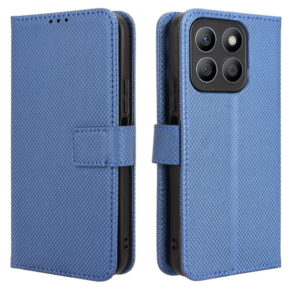 For Honor X8c 4G Case PU Leather Diamond Texture Wallet Phone Cover