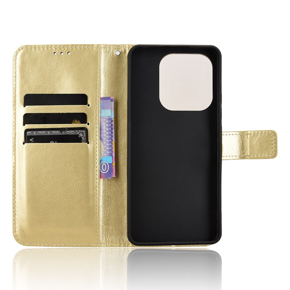 For Xiaomi Redmi Note 14 4G (164.84mm) Case Crazy Horse Texture PU Leather Phone Wallet Cover