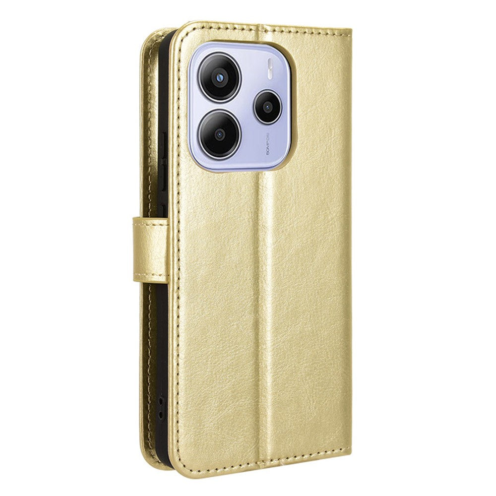 For Xiaomi Redmi Note 14 4G (164.84mm) Case Crazy Horse Texture PU Leather Phone Wallet Cover