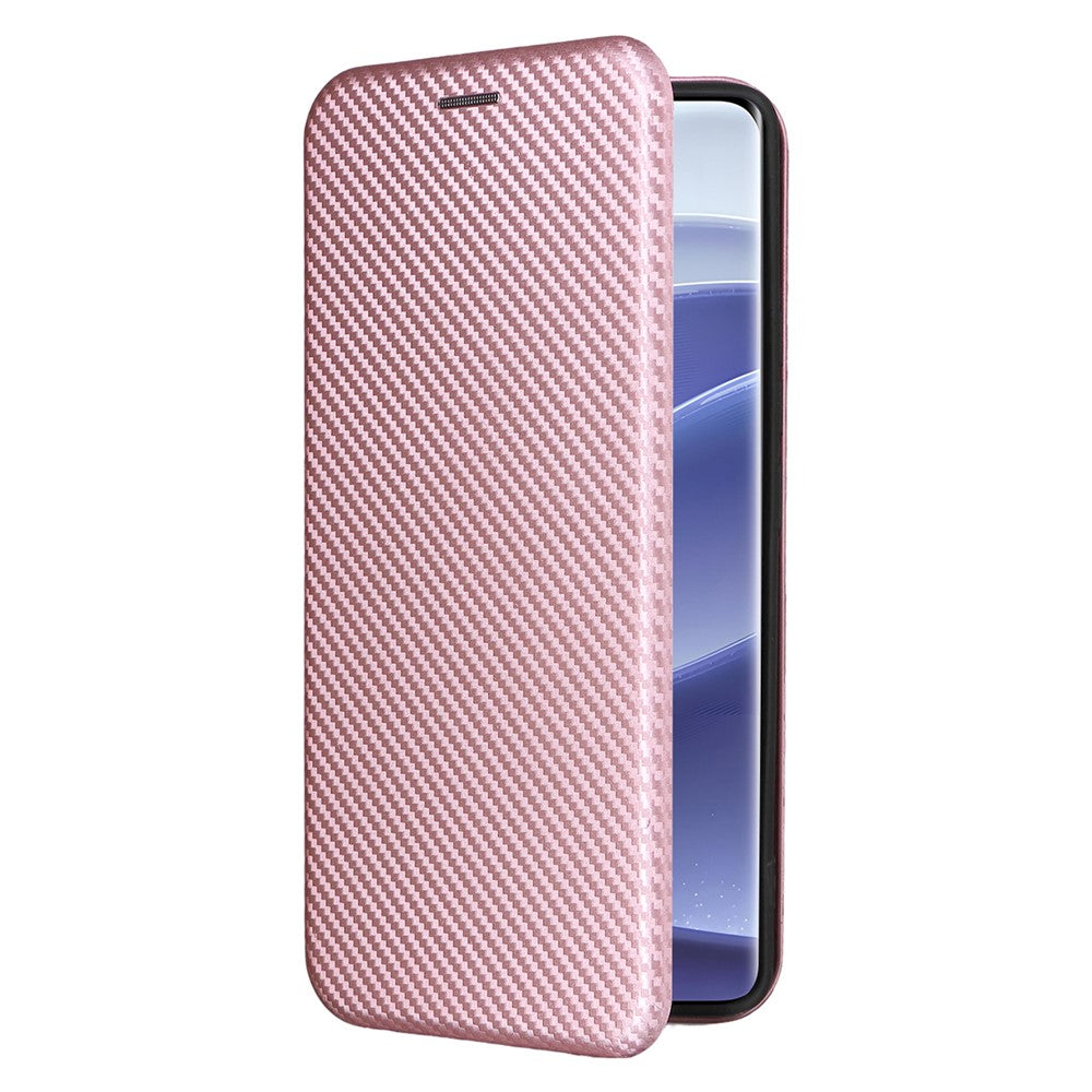 For Xiaomi Redmi Note 14 Pro 4G Case Carbon Fiber Texture Drop-Proof PU Leather Phone Cover