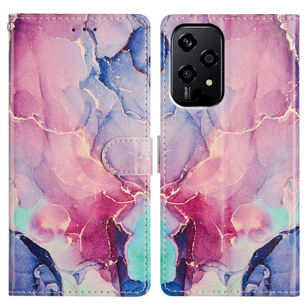 For Honor 200 Lite Wallet Phone Case PU Leather Flip Cover with Stand Card Holder Painted Design