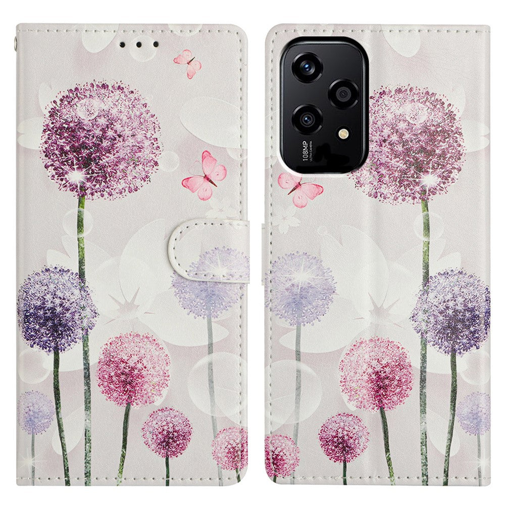 For Honor 200 Lite Wallet Phone Case PU Leather Flip Cover with Stand Card Holder Painted Design