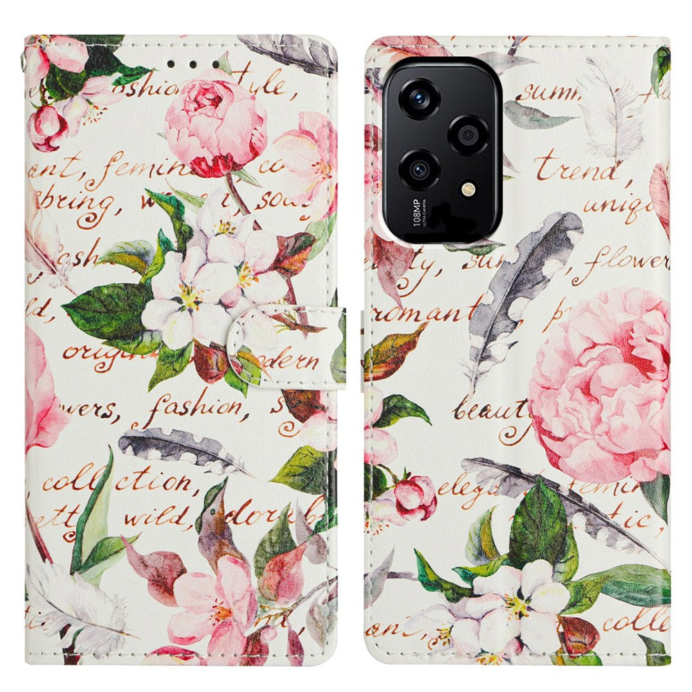 For Honor 200 Lite Wallet Phone Case PU Leather Flip Cover with Stand Card Holder Painted Design