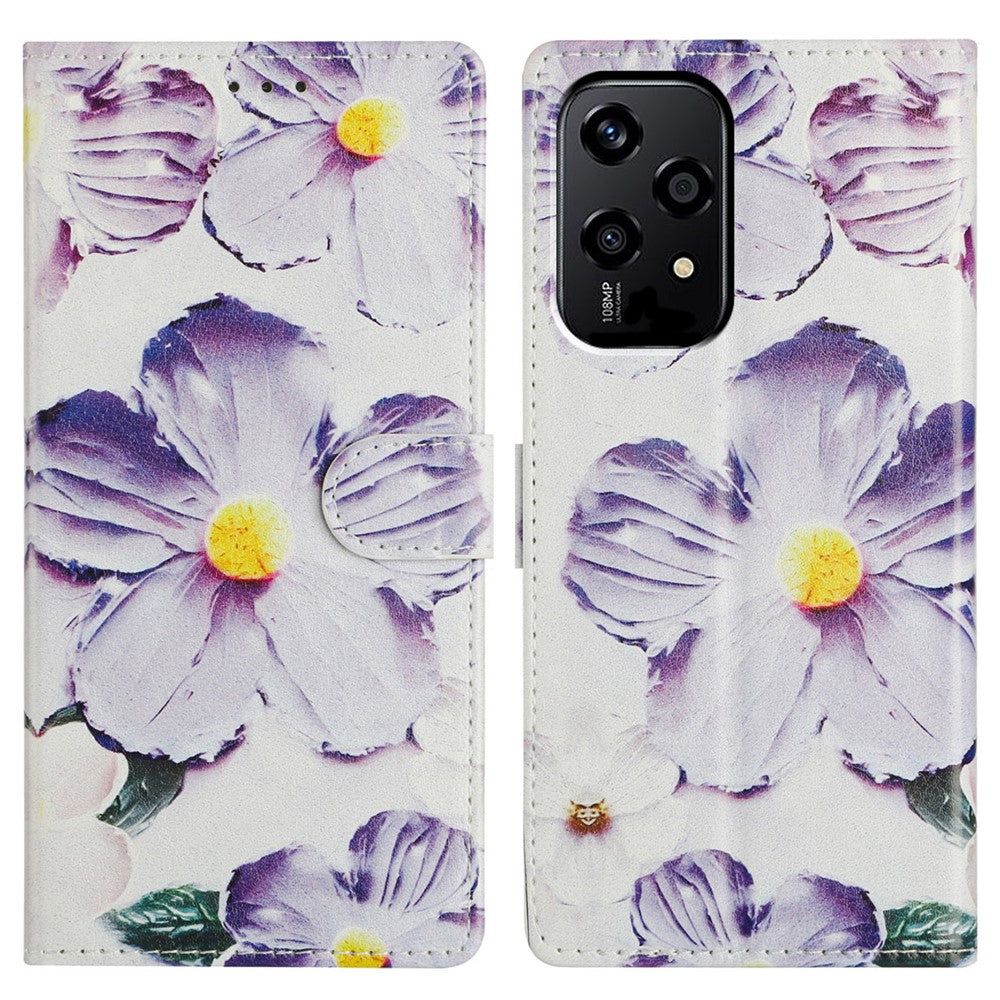 For Honor 200 Lite Wallet Phone Case PU Leather Flip Cover with Stand Card Holder Painted Design