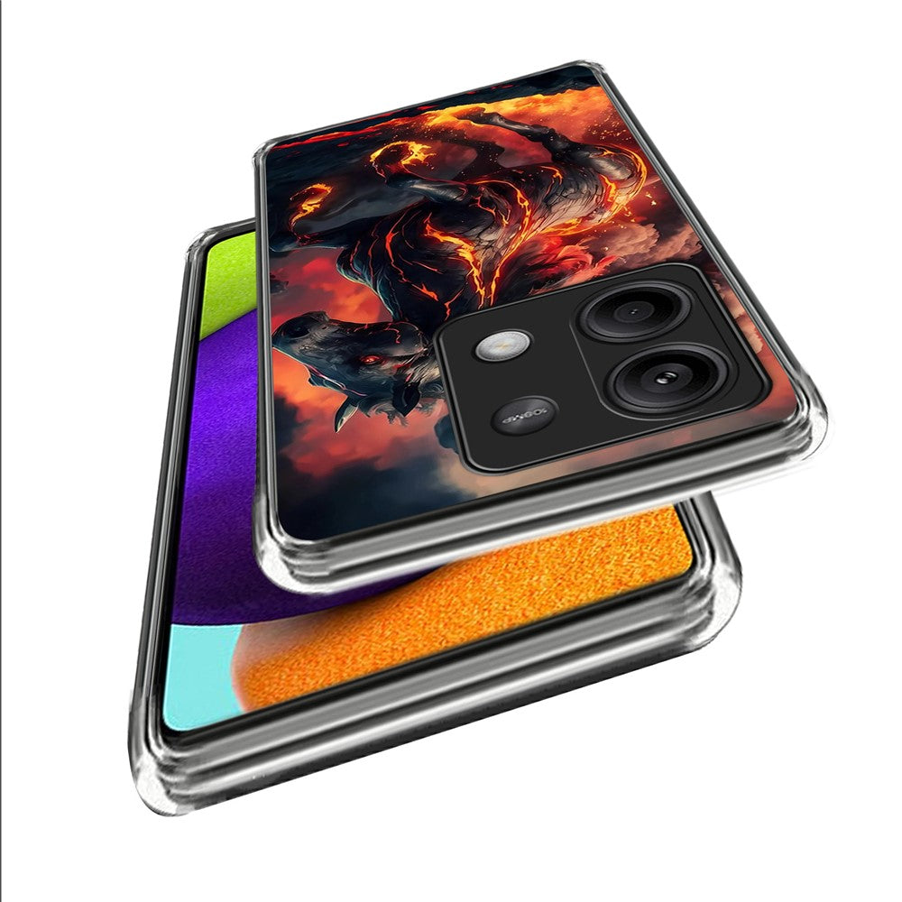 For Xiaomi Redmi Note 13 5G Case IMD Pattern Printed Shockproof TPU Phone Cover