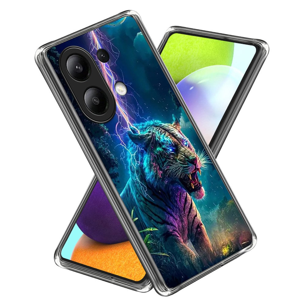 For Xiaomi Redmi Note 13 4G Case IMD Pattern Printed Shockproof TPU Phone Cover