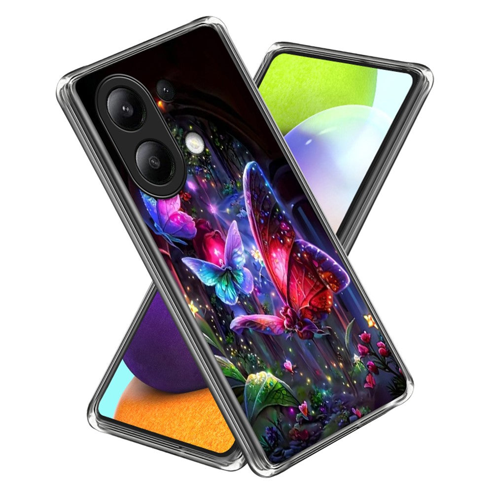 For Xiaomi Redmi Note 13 4G Case IMD Pattern Printed Shockproof TPU Phone Cover