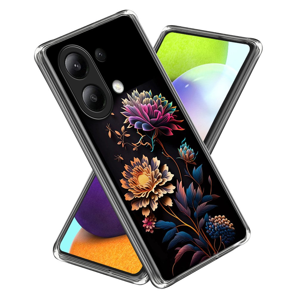 For Xiaomi Redmi Note 13 4G Case IMD Pattern Printed Shockproof TPU Phone Cover