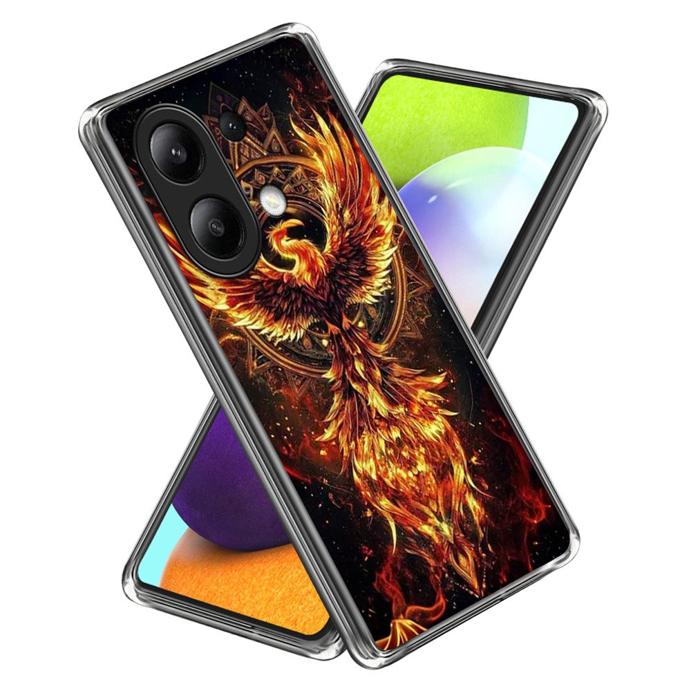 For Xiaomi Redmi Note 13 4G Case IMD Pattern Printed Shockproof TPU Phone Cover