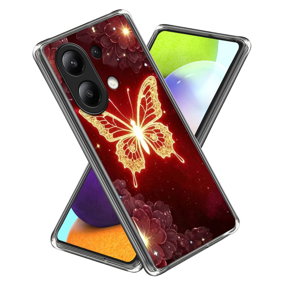 For Xiaomi Redmi Note 13 4G Case IMD Pattern Printed Shockproof TPU Phone Cover