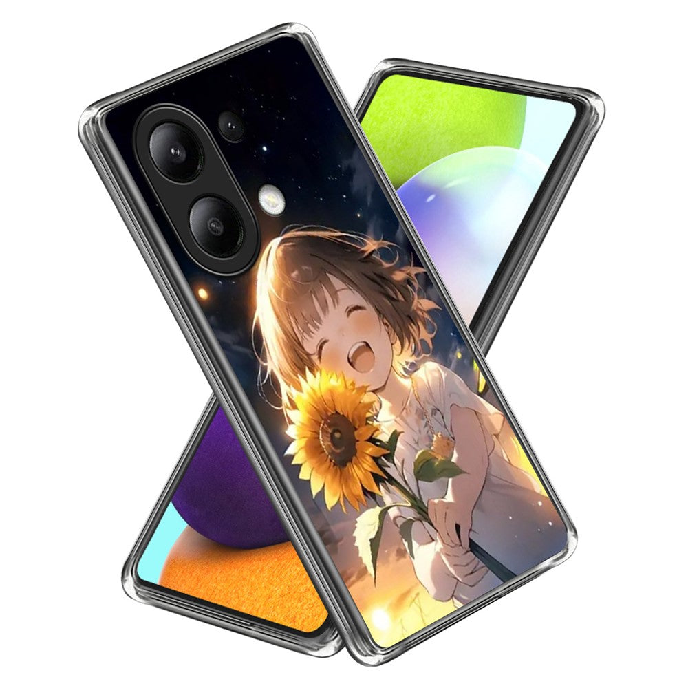 For Xiaomi Redmi Note 13 4G Case IMD Pattern Printed Shockproof TPU Phone Cover