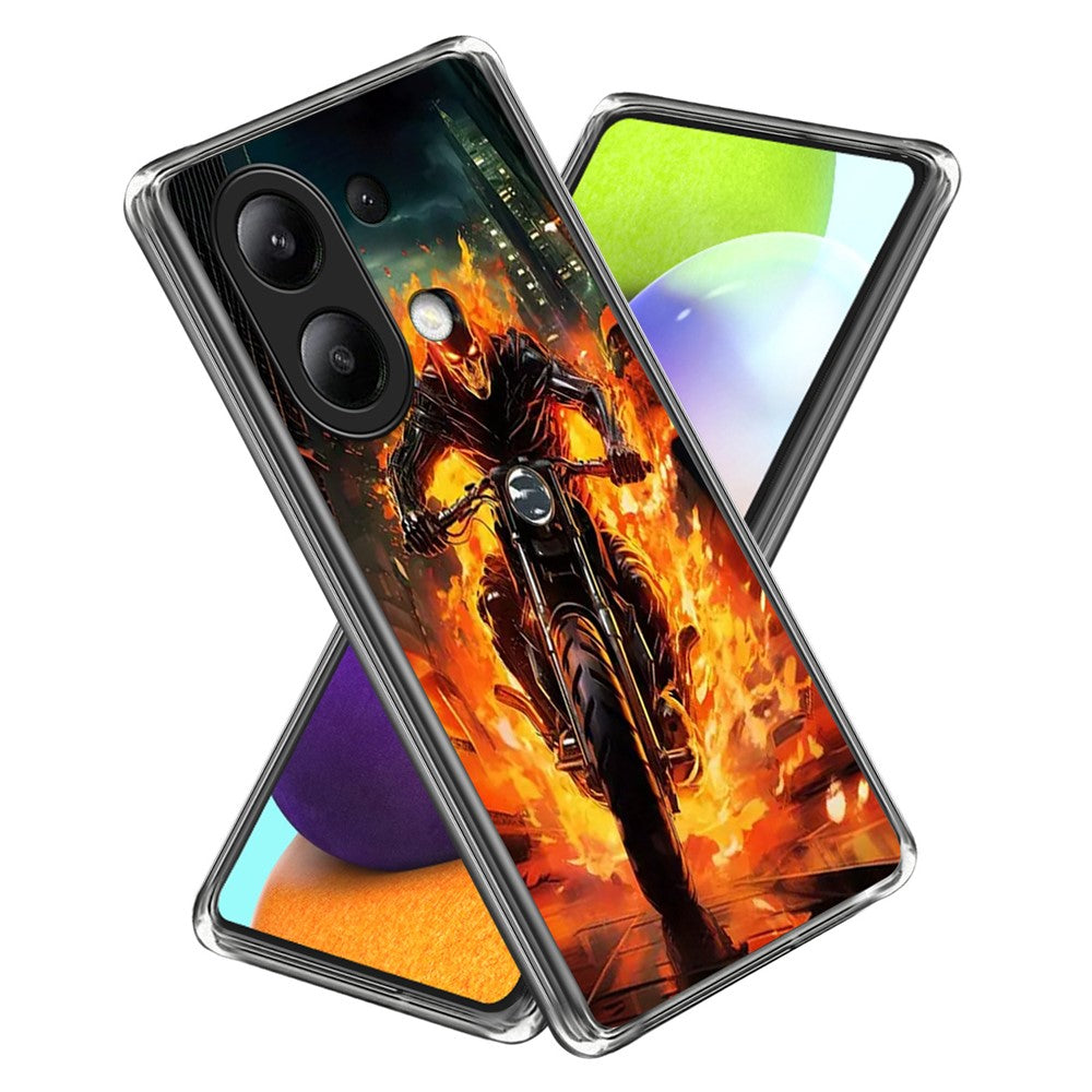 For Xiaomi Redmi Note 13 4G Case IMD Pattern Printed Shockproof TPU Phone Cover